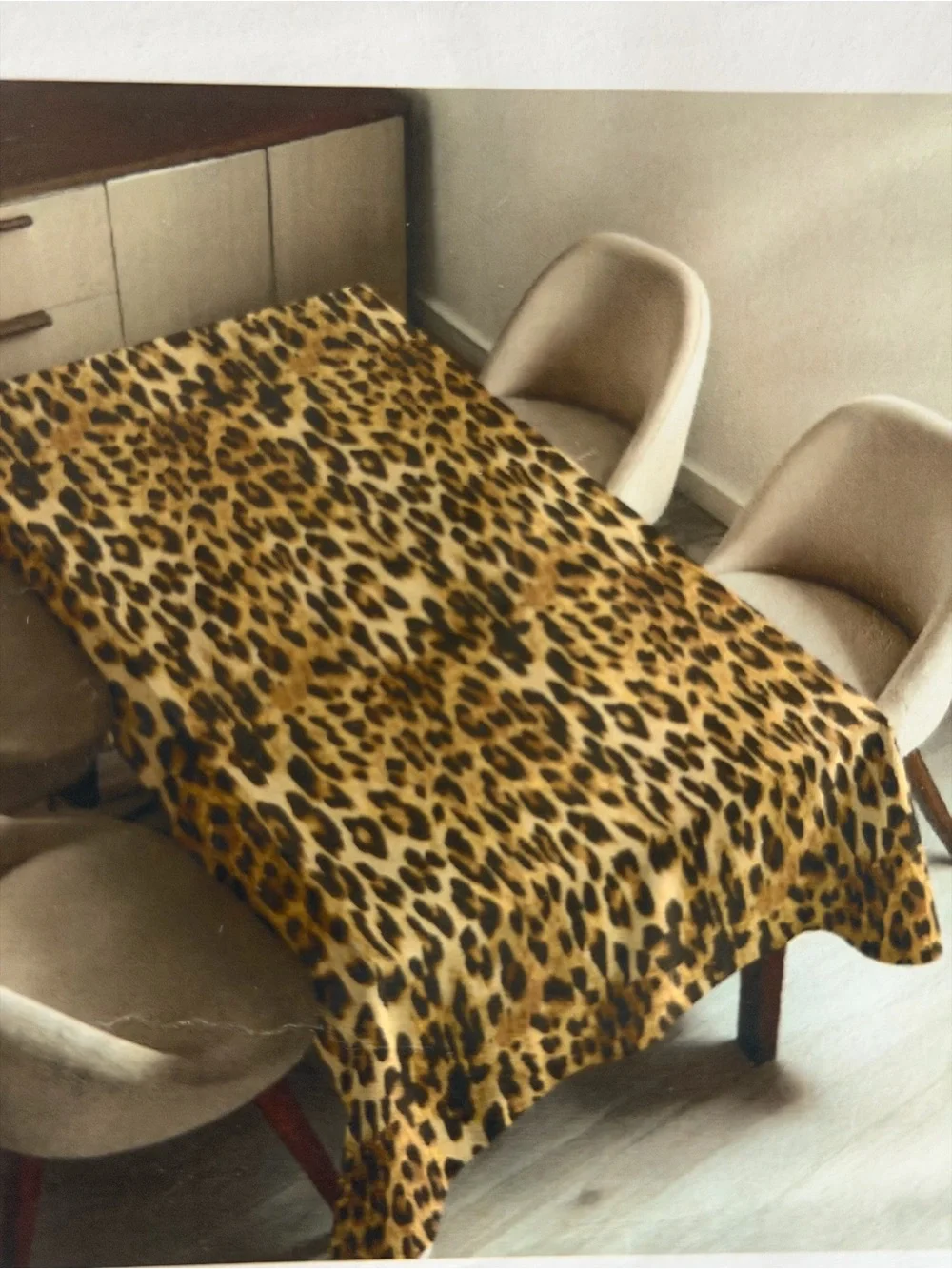 Leopard Print Tablecloth - Gold & Black